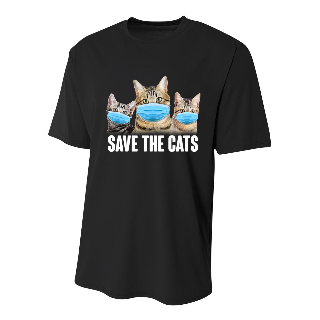 Save The Cats Face Mask Pandemic Youth Performance Sprint T-Shirt