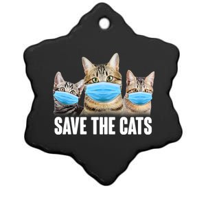 Save The Cats Face Mask Pandemic Ceramic Star Ornament