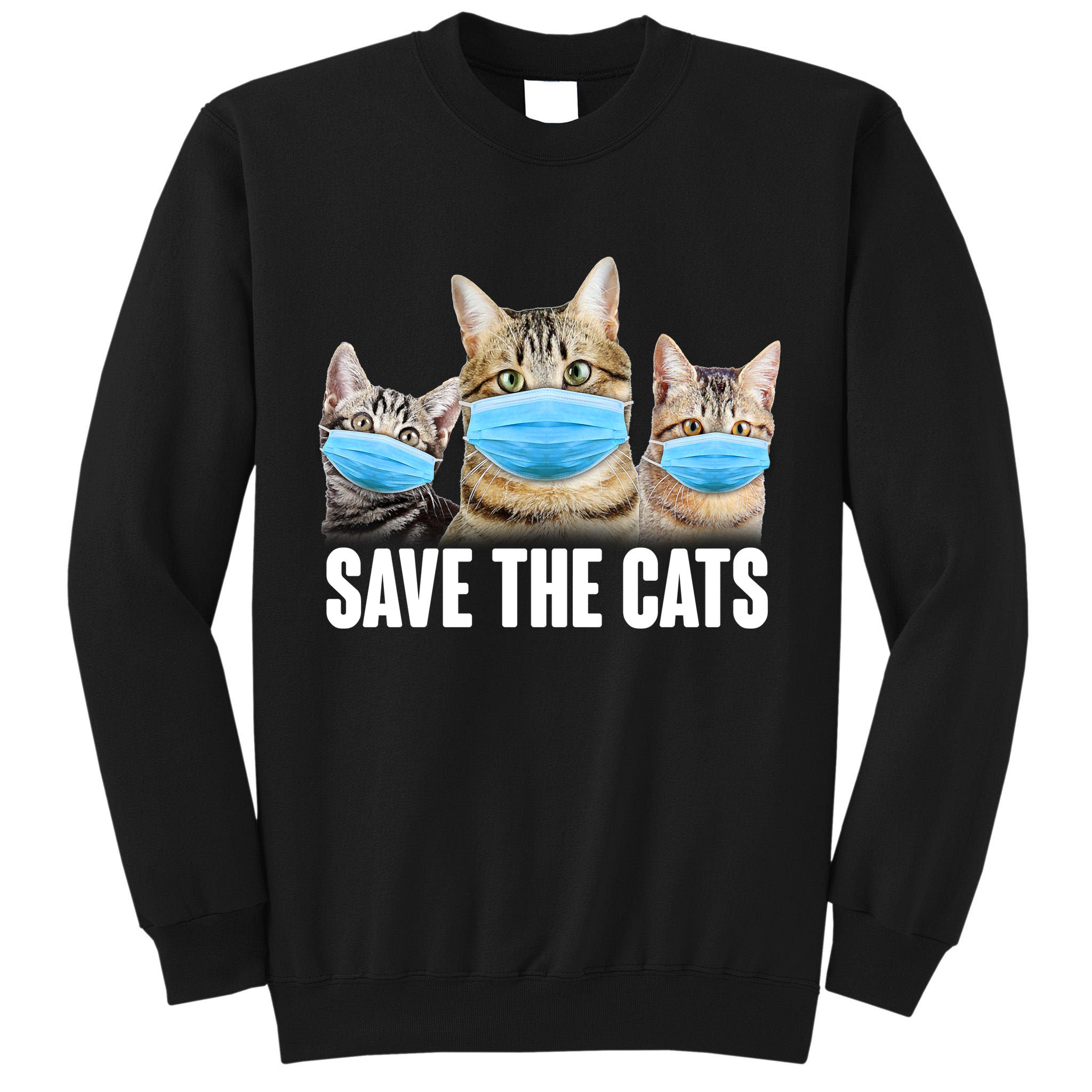 Save The Cats Face Mask Pandemic Tall Sweatshirt