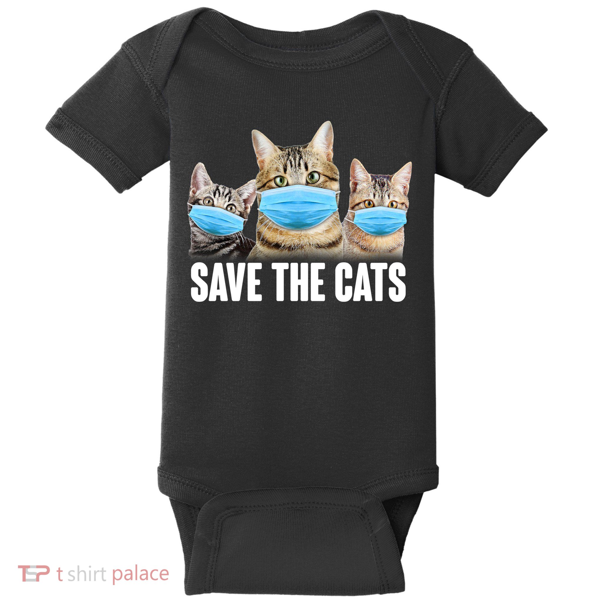 Save The Cats Face Mask Pandemic Baby Bodysuit