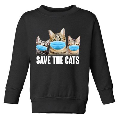 Save The Cats Face Mask Pandemic Toddler Sweatshirt