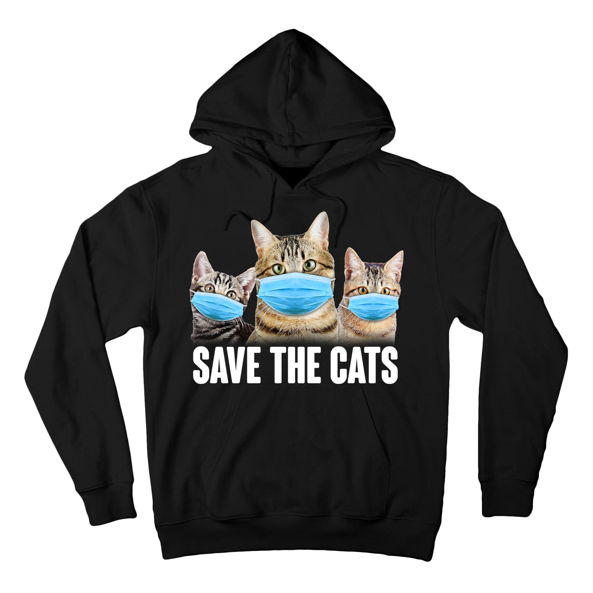 Save The Cats Face Mask Pandemic Tall Hoodie