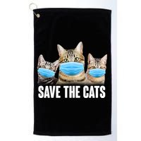 Save The Cats Face Mask Pandemic Golf Towel