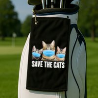 Save The Cats Face Mask Pandemic Golf Towel
