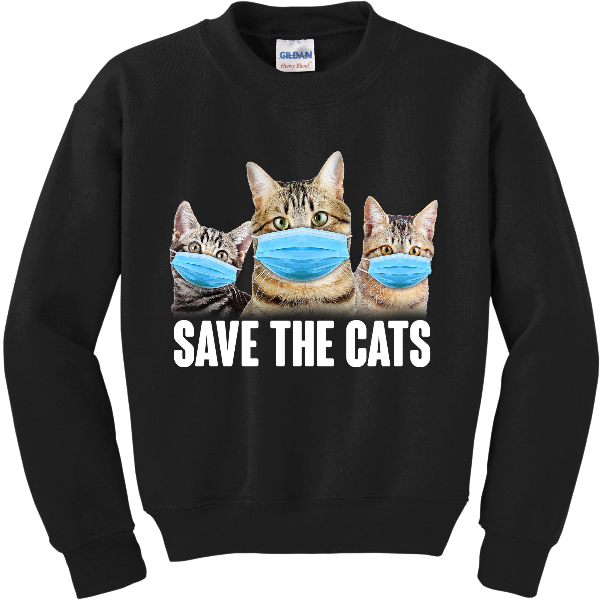 Save The Cats Face Mask Pandemic Kids Sweatshirt