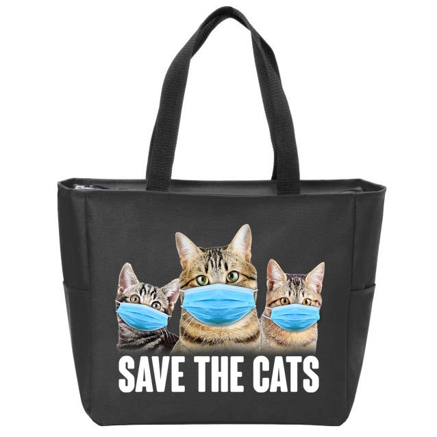 Save The Cats Face Mask Pandemic Zip Tote Bag