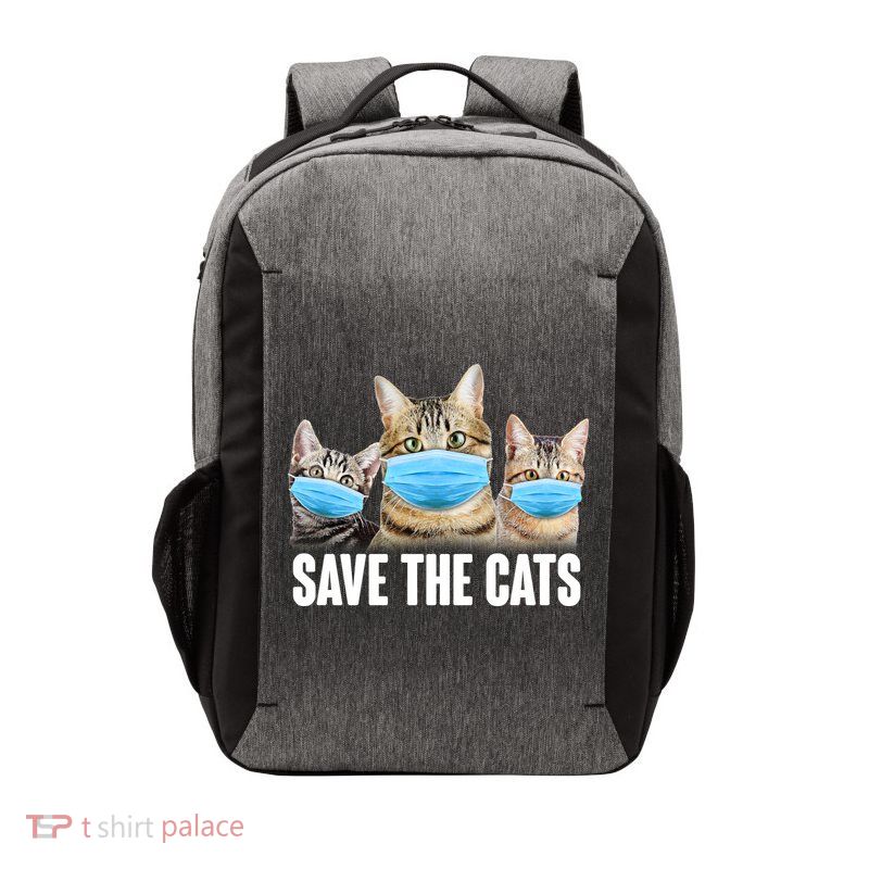 Save The Cats Face Mask Pandemic Vector Backpack