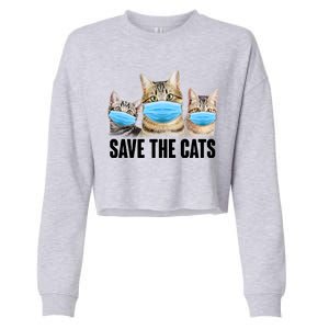 Save The Cats Face Mask Pandemic Cropped Pullover Crew