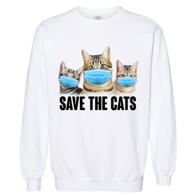 Save The Cats Face Mask Pandemic Garment-Dyed Sweatshirt