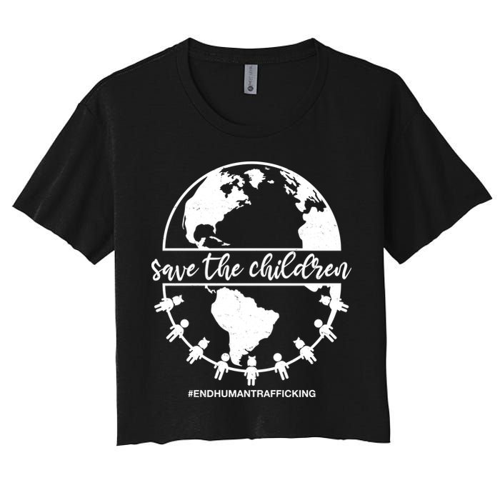 Save The Children End Human Trafficking Women's Crop Top Tee