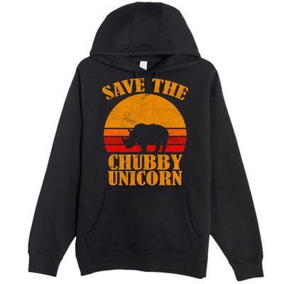 Save The Chubby Unicorn Distressed Sun Premium Pullover Hoodie