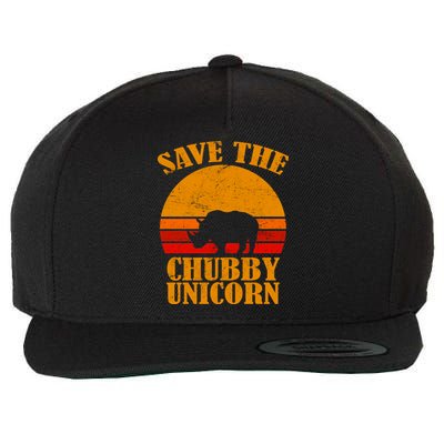 Save The Chubby Unicorn Distressed Sun Wool Snapback Cap