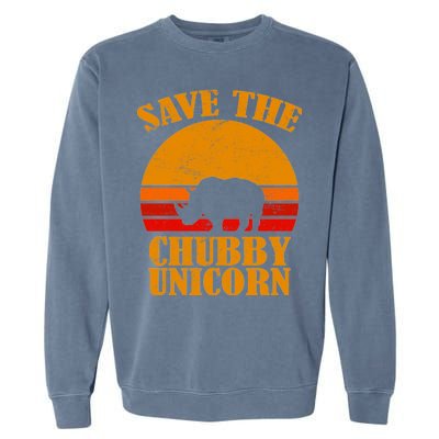 Save The Chubby Unicorn Distressed Sun Garment-Dyed Sweatshirt