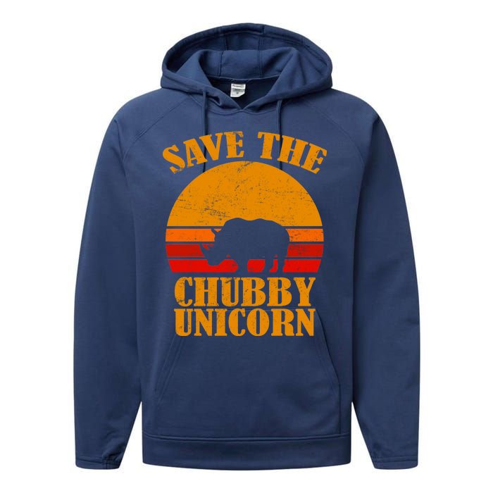 Save The Chubby Unicorn Distressed Sun Performance Fleece Hoodie