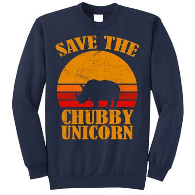 Save The Chubby Unicorn Distressed Sun Sweatshirt