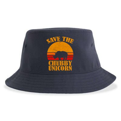 Save The Chubby Unicorn Distressed Sun Sustainable Bucket Hat