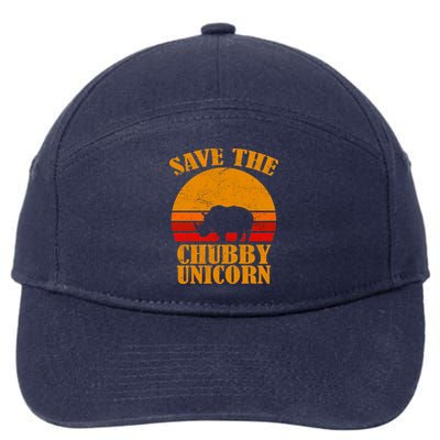 Save The Chubby Unicorn Distressed Sun 7-Panel Snapback Hat