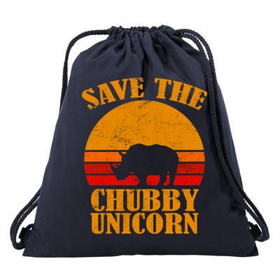 Save The Chubby Unicorn Distressed Sun Drawstring Bag