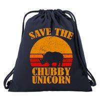Save The Chubby Unicorn Distressed Sun Drawstring Bag