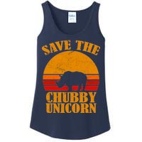 Save The Chubby Unicorn Distressed Sun Ladies Essential Tank