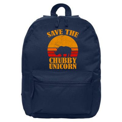 Save The Chubby Unicorn Distressed Sun 16 in Basic Backpack