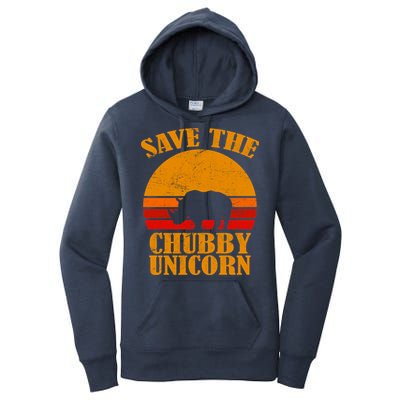 Save The Chubby Unicorn Distressed Sun Women's Pullover Hoodie