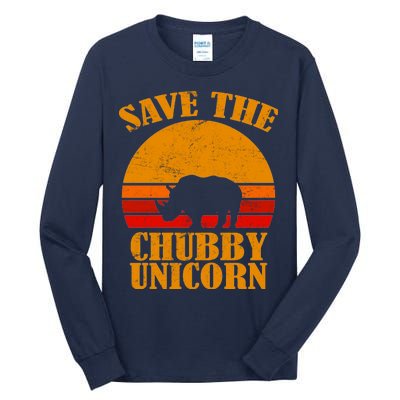 Save The Chubby Unicorn Distressed Sun Tall Long Sleeve T-Shirt