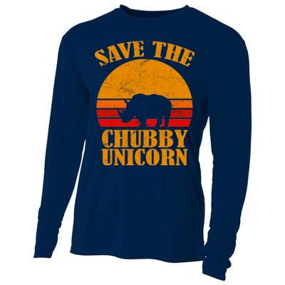 Save The Chubby Unicorn Distressed Sun Cooling Performance Long Sleeve Crew