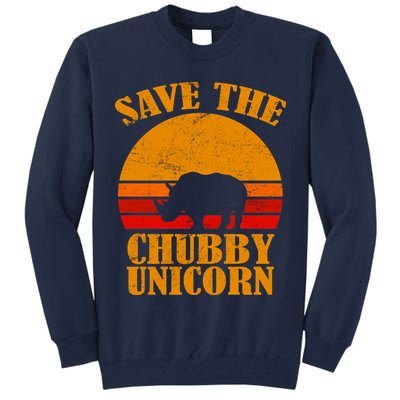 Save The Chubby Unicorn Distressed Sun Tall Sweatshirt