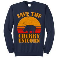 Save The Chubby Unicorn Distressed Sun Tall Sweatshirt
