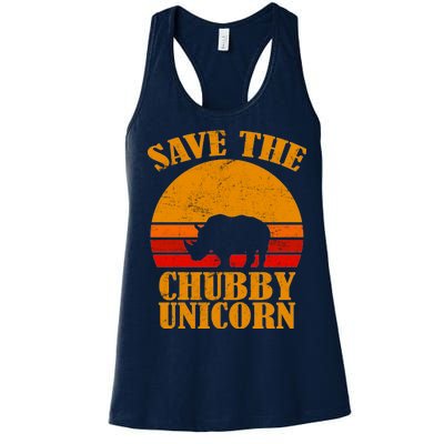 Save The Chubby Unicorn Distressed Sun Women's Racerback Tank