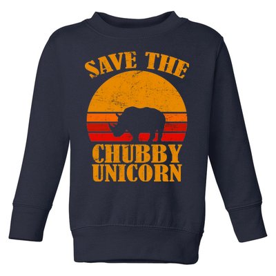 Save The Chubby Unicorn Distressed Sun Toddler Sweatshirt