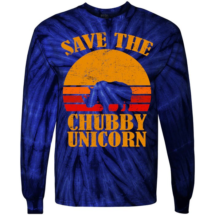 Save The Chubby Unicorn Distressed Sun Tie-Dye Long Sleeve Shirt