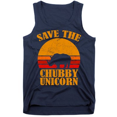 Save The Chubby Unicorn Distressed Sun Tank Top