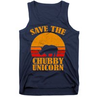 Save The Chubby Unicorn Distressed Sun Tank Top