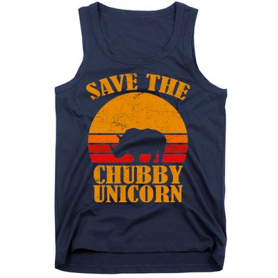 Save The Chubby Unicorn Distressed Sun Tank Top