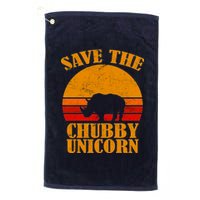 Save The Chubby Unicorn Distressed Sun Platinum Collection Golf Towel