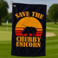 Save The Chubby Unicorn Distressed Sun Golf Towel