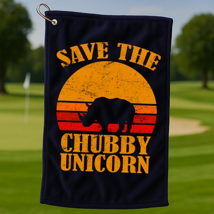 Save The Chubby Unicorn Distressed Sun Golf Towel