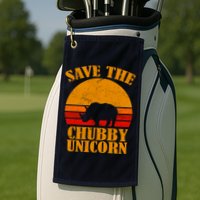 Save The Chubby Unicorn Distressed Sun Golf Towel