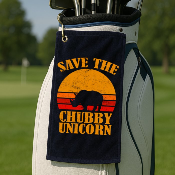 Save The Chubby Unicorn Distressed Sun Golf Towel