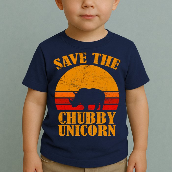 Save The Chubby Unicorn Distressed Sun Toddler T-Shirt