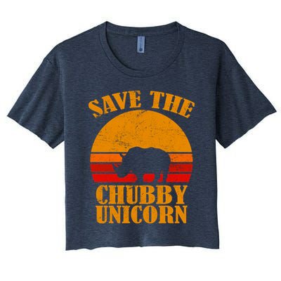 Save The Chubby Unicorn Distressed Sun Crop Top