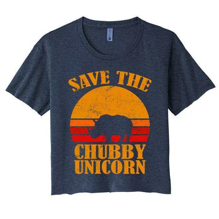 Save The Chubby Unicorn Distressed Sun Crop Top