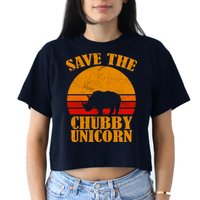 Save The Chubby Unicorn Distressed Sun Crop Top