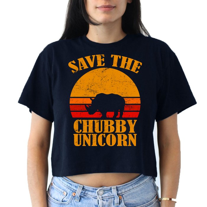 Save The Chubby Unicorn Distressed Sun Crop Top