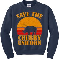 Save The Chubby Unicorn Distressed Sun Kids Sweatshirt