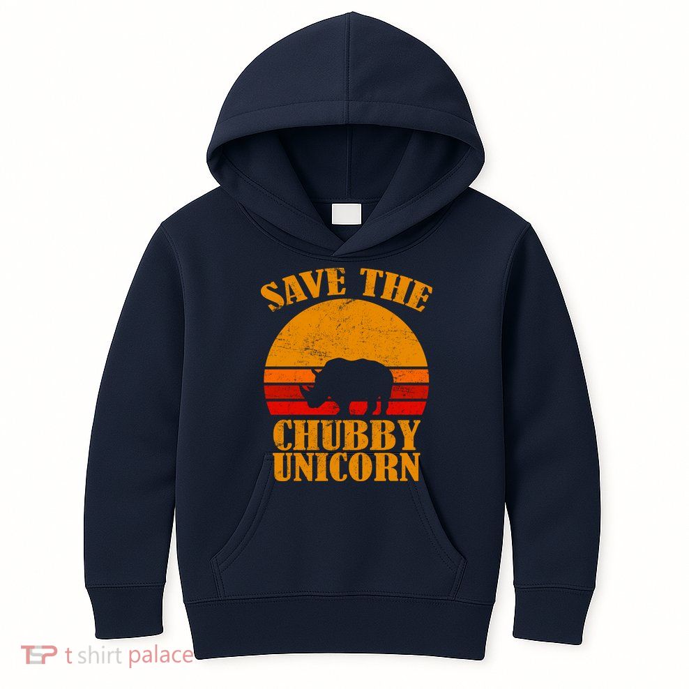 Save The Chubby Unicorn Distressed Sun Kids Hoodie