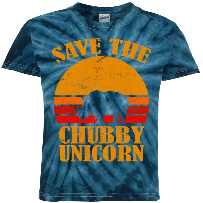 Save The Chubby Unicorn Distressed Sun Kids Tie-Dye T-Shirt