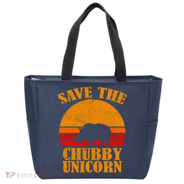 Save The Chubby Unicorn Distressed Sun Zip Tote Bag